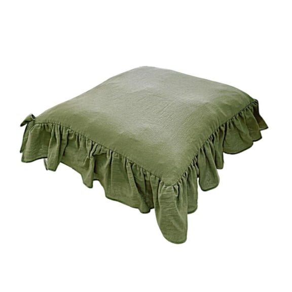 Bothyi Chair Cushion Multipurpose Cotton Ruffles Seat Mat for Kitchen green