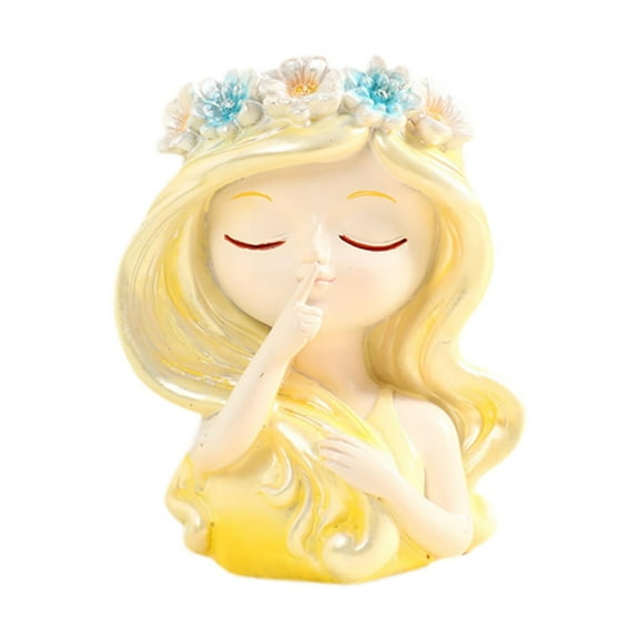 Bothyi Fairy Head Plant Pot Girl Face Flower Planter Multifunction Cute Home Decoration Yellow