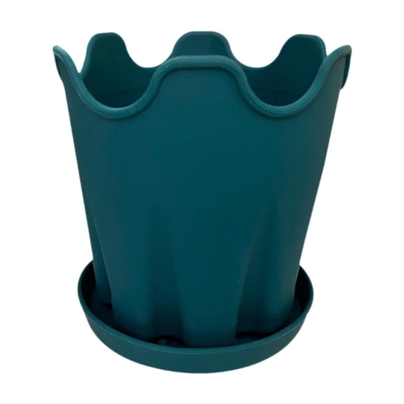 Bothyi Flower Pot Planter with Base Multifunctional Practical with Drainage Hole Flower Dark Green