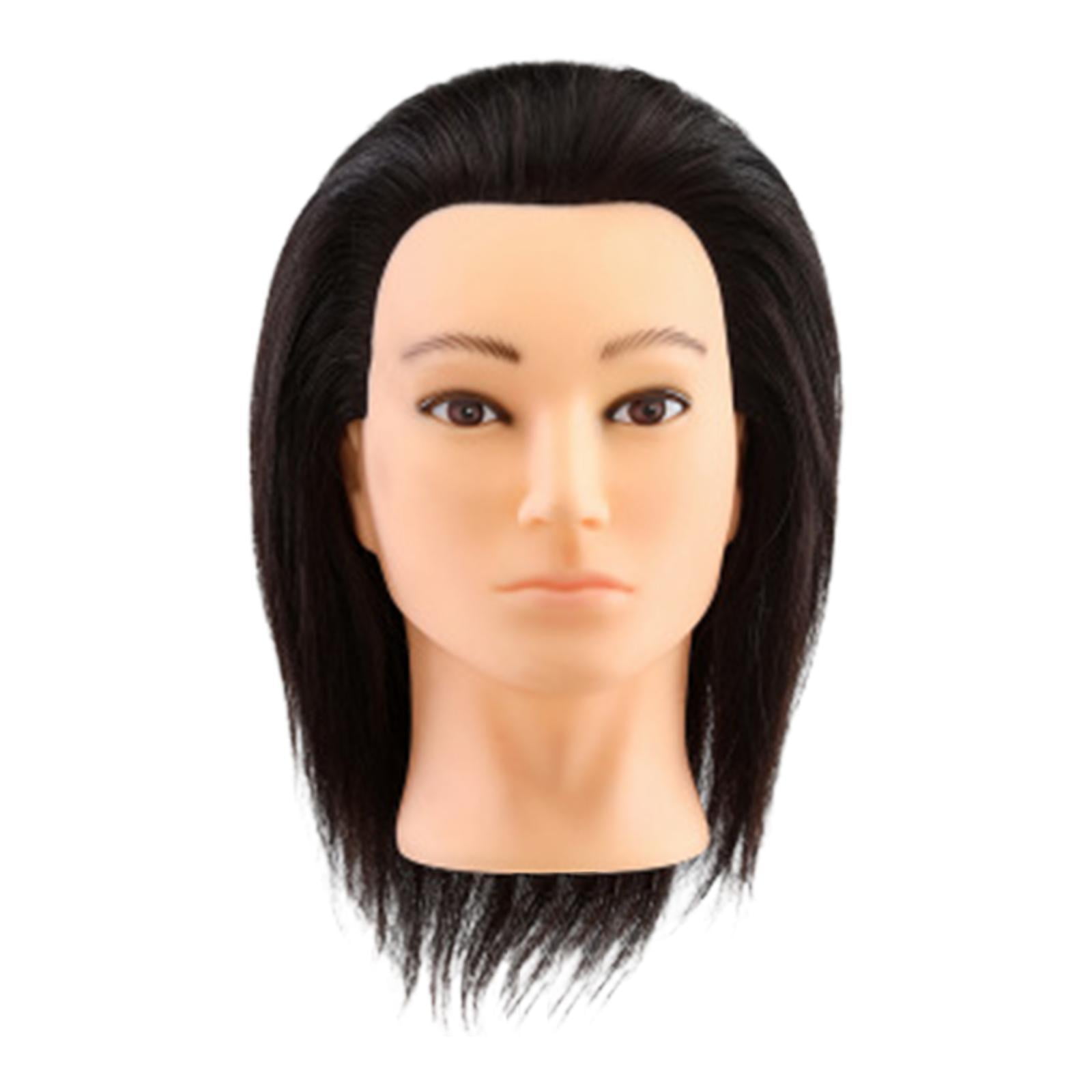 Bothyi Hair Mannequin Head Portable Doll Head for Braiding Hairdresser Hair Styling C Type Black