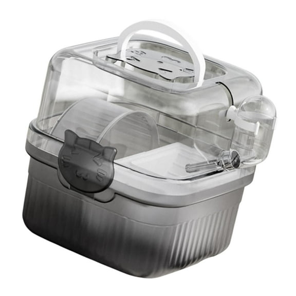 Bothyi Hamster Cage Carrying Box with Water Bottle for Small Animals Gerbils Ferret White