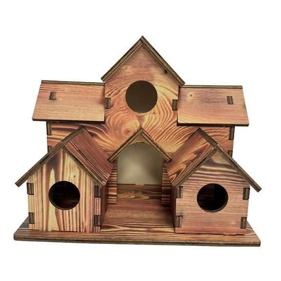 Bothyi Hummingbird Nest Hanging Hut Wooden Bird House for Robins Blue Lovebird