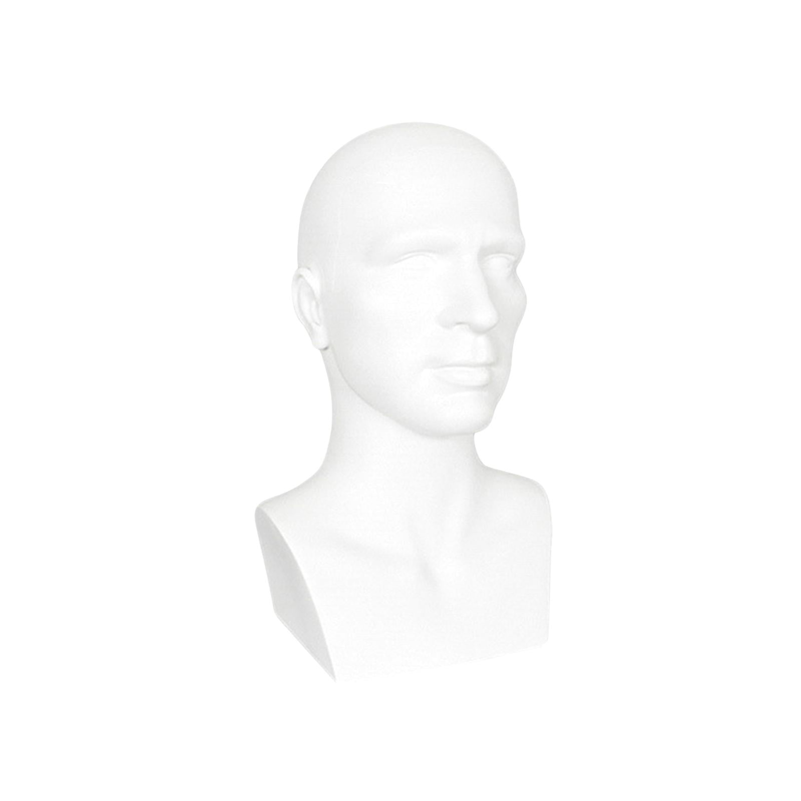 Bothyi Mannequin Male Head Display Stand Accessory for Scarves, Jewelry 15inch Tall White