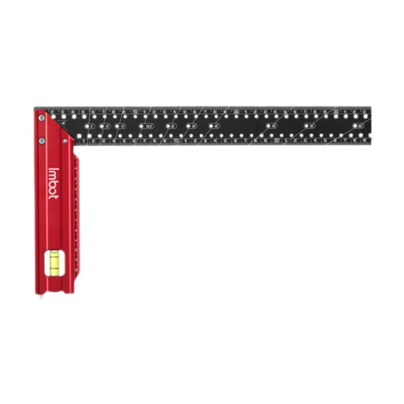 Bothyi Metal Multipurpose L Square Ruler Right Angle Ruler Accurate Measurement for Home Builders with Scribing Holes Straight Ruler Length 40cm
