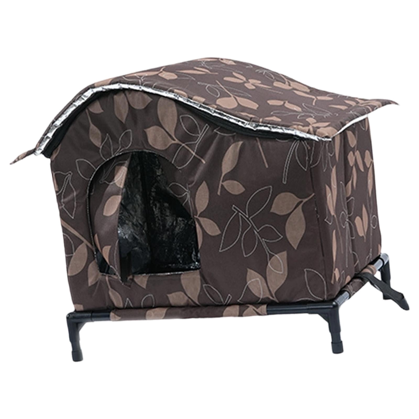 Bothyi Outdoor Cat Enclosure Waterproof Insulated Oxford Cloth Pet House with Windproof 50cmx39cmx46cm