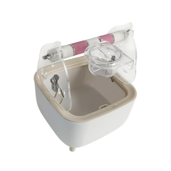 Bothyi Parrot Training Toilet Stand Bird Perch with Waste Bin Gym,Portable,Training Toy pink