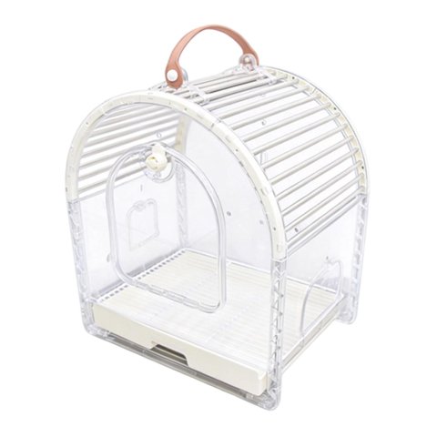 Bothyi Portable Bird Cage Compact Bird Cage with Carry Handle Comfortable for Car Trips Wht Dome Ss Bird
