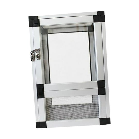 Bothyi Reptile Cage Terrarium Habitat Ventilation for Gecko Chameleon Small Turtles Argent