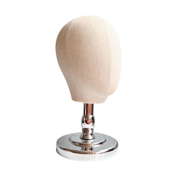 Bothyi Wig Head Fashion Wig Hat Display Stand for Beginner Stylist Hairdresser Training Silver