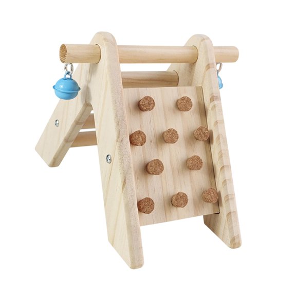 Bothyi Wood Parrot Stand with Ladder Perch Multipurpose for Macaw Budgies with Bell