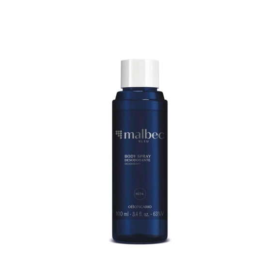 Boticario - Linha Malbec - Refil Body Spray Desodorante Bleu Masculino 100 Ml - (Malbec Collection - Bleu Body Spray Deodorant for Men Refill 3.38 Fl Oz)