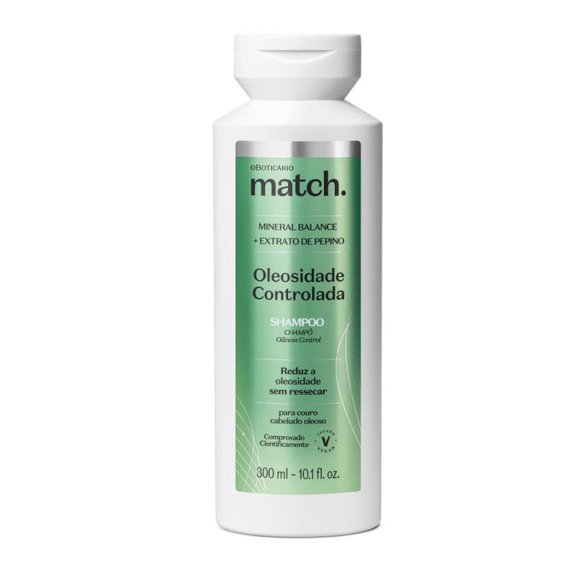 Boticario - Linha Match (Oleosidade Controlada) - Shampoo 300 Ml - (Match (Oil Control) Collection - Shampoo 10.1 Fl Oz)