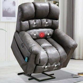 Botiff Large Power Lift Chair Recliner for Elderly, Heavy Duty Electric Lift Recliner with Massage,For tall men,Gray