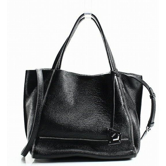 Silver Soho Bite Zip-Teeth Pebble Leather Tote Bag One Size