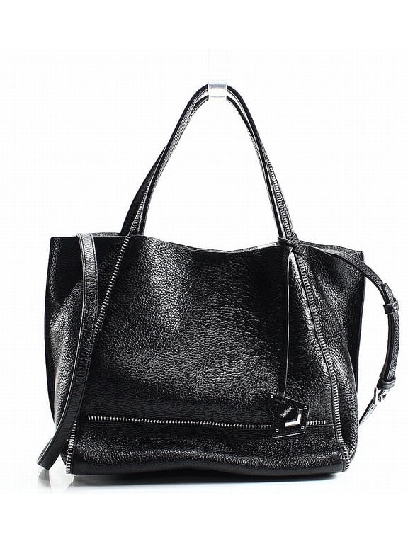 Silver Soho Bite Zip-Teeth Pebble Leather Tote Bag One Size