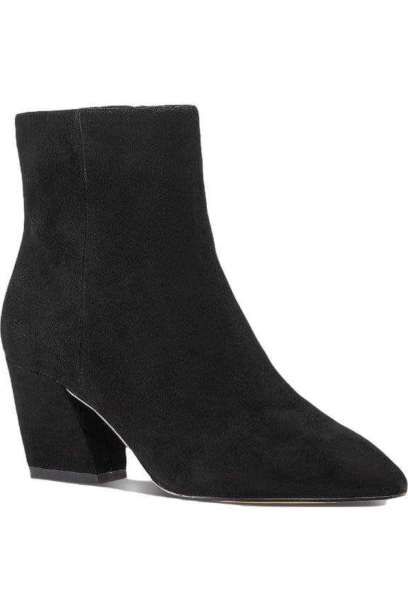 Womens Sasha Suede Almond Toe Block Heel Boot