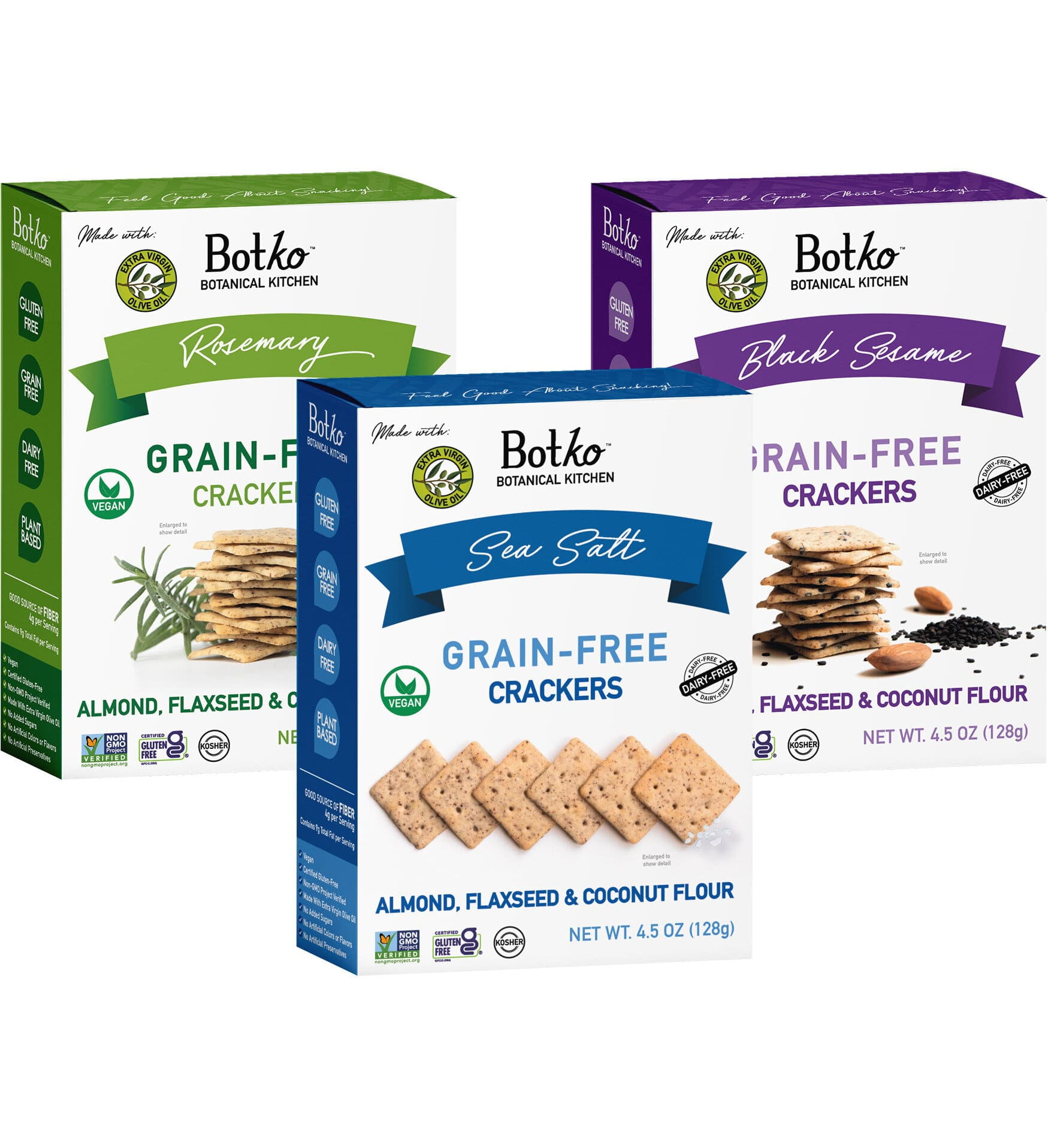Botko Foods Variety Pack Grain Free Crackers 3 PACK Gluten Free