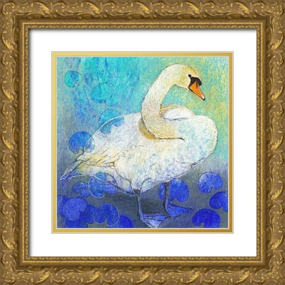 Botman, Loes 12x12 Gold Ornate Wood Framed with Double Matting Museum Art Print Titled - Schwan