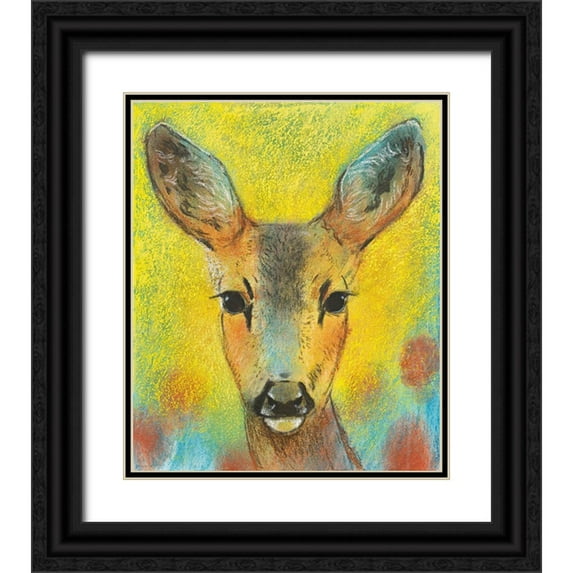 Botman, Loes 12x14 Black Ornate Wood Framed with Double Matting Museum Art Print Titled - Rehkitz II