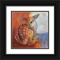 thumbnail image 1 of Botman, Loes 15x15 Black Ornate Wood Framed with Double Matting Museum Art Print Titled - Bambi, 1 of 4