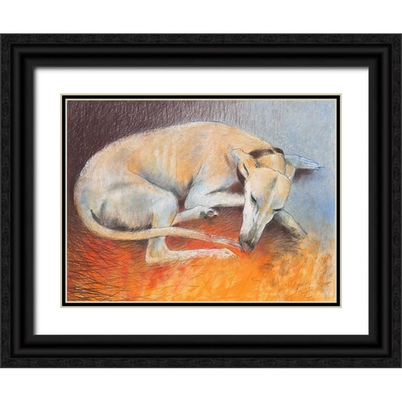 Botman, Loes 18x15 Black Ornate Wood Framed with Double Matting Museum Art Print Titled - Dog resting