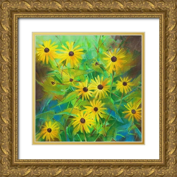 Botman, Loes 20x20 Gold Ornate Wood Framed with Double Matting Museum Art Print Titled - Helianthus Annuus