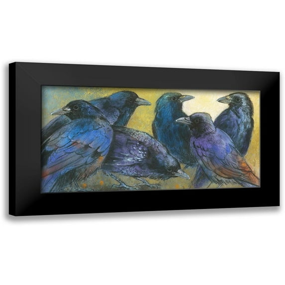 Botman, Loes 24x14 Black Modern Framed Museum Art Print Titled - Amseln