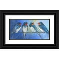 thumbnail image 1 of Botman, Loes 24x14 Black Ornate Wood Framed with Double Matting Museum Art Print Titled - Swallows, 1 of 4