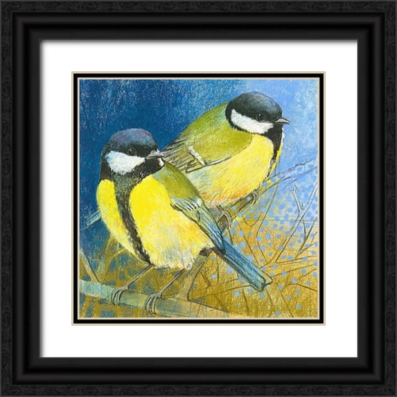 Botman, Loes 26x26 Black Ornate Wood Framed with Double Matting Museum Art Print Titled - Kohlmeisen