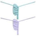 thumbnail image 1 of Botmois 2 PACK Men's Micro Thongs Ice Silk Low-rise Briefs Underwear Male Bikini G-String Ultrathin Soft Comfortable Sexy T-Back Underpants 2P-HH M, 1 of 4