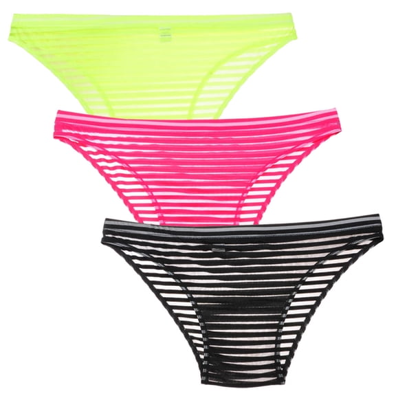 Botmois 3 PACK Men's Sheer Briefs See-through Bikini Thong Underwear Soft Breathable Tangas Quick-dry Mini Pants 3R L