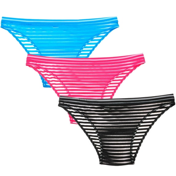 Botmois 3 PACK Men's Sheer Briefs See-through Bikini Thong Underwear Soft Breathable Tangas Quick-dry Mini Pants 3W M