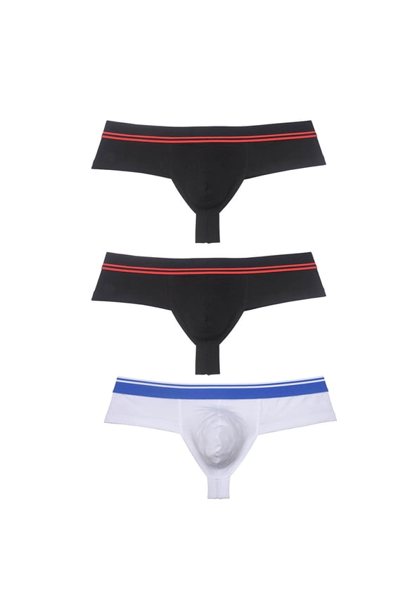 3pack Men's Spandex Boxer Briefs Elastic Waistband Mini Bottoms Boxershorts Underwear Bulge Pouch Tangas Underpants Black+White+Light Pink M