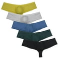 thumbnail image 1 of Botmois 5 PACK Men's Solid Boxershorts Contoured Pouch Tangas Soft Mini Pants Underwear Sexy Guy Low-rise Briefs Underpants Lingerie Panties 5FD XL, 1 of 4