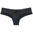 thumbnail image 1 of Botmois Man Solid Spandex Skin Mini Brazilian Bikini Briefs Underwear Enhanceing Bulge Pouch Jockstrap Cheeky Panties Black XL, 1 of 3