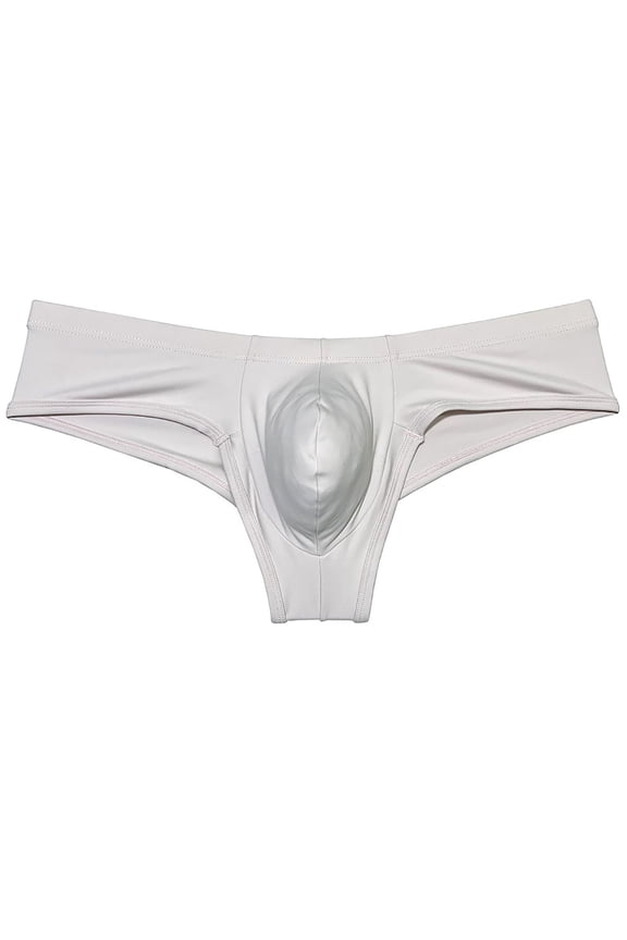 Man Solid Spandex Skin Mini Brazilian Bikini Briefs Underwear Enhanceing Bulge Pouch Jockstrap Cheeky Panties Light Flesh L