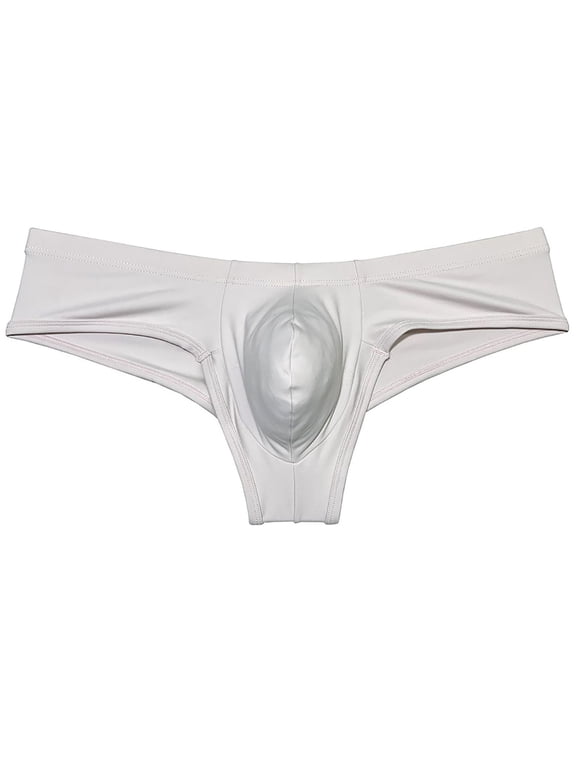 Man Solid Spandex Skin Mini Brazilian Bikini Briefs Underwear Enhanceing Bulge Pouch Jockstrap Cheeky Panties Light Flesh M
