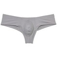 thumbnail image 1 of Botmois Man Solid Spandex Skin Mini Brazilian Bikini Briefs Underwear Enhanceing Bulge Pouch Jockstrap Cheeky Panties Light Gray M, 1 of 3