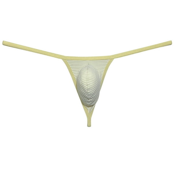 Botmois Men Bikini Thong Underwear Low-rise G-string Silk Soft Pouch T-back Lingerie Flesh L