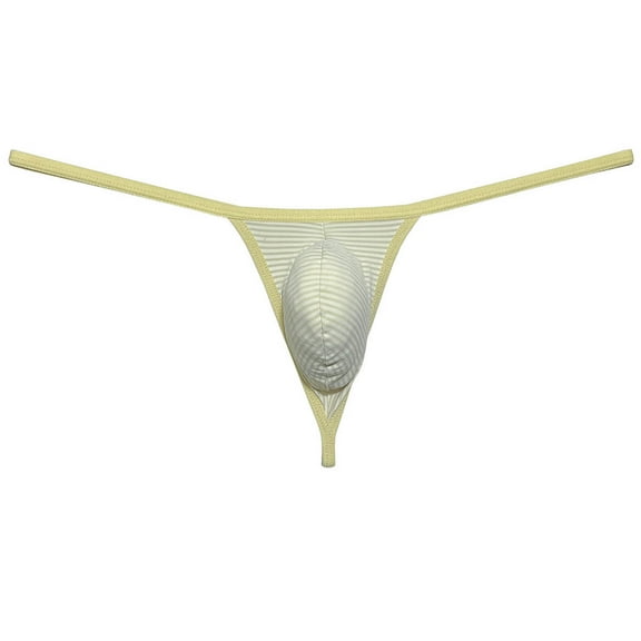 Botmois Men Bikini Thong Underwear Low-rise G-string Silk Soft Pouch T-back Lingerie Flesh M