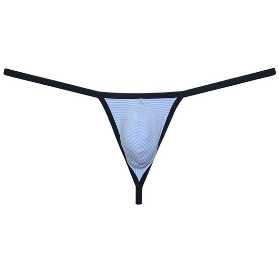Botmois Men Bikini Thong Underwear Low-rise G-string Silk Soft Pouch T-back Lingerie Light Gray M