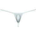 thumbnail image 1 of Botmois Men Bikini Thong Underwear Low-rise G-string Silk Soft Pouch T-back Lingerie White M, 1 of 3