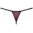 thumbnail image 1 of Botmois Men Bikini Thong Underwear Low-rise G-string Silk Soft Pouch T-back Lingerie Wine Red XL, 1 of 3