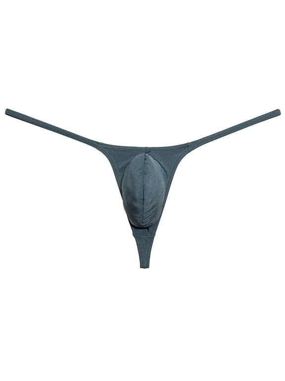 Men Briefs Shiny Enhance Bikini Bulge Pouch Ruched Skimpy Underwear Black Green M
