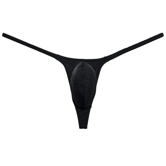 Botmois Men Briefs Shiny Enhance Bikini Bulge Pouch Ruched Skimpy Underwear Black M