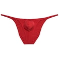 thumbnail image 1 of Botmois Men Briefs Shiny Enhance Bikini Bulge Pouch Ruched Skimpy Underwear Red M, 1 of 3