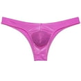 thumbnail image 1 of Botmois Men Cheeky Briefs Underwear Low-rise 1/2 Hip Booty Panties Gloss Slip Bikini Briefs Pink L, 1 of 3