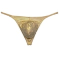 thumbnail image 1 of Botmois Men Gloss G-string Thong Underwear Elastic Sex Swim Tangas Classics Pouch T-back Gold M, 1 of 3