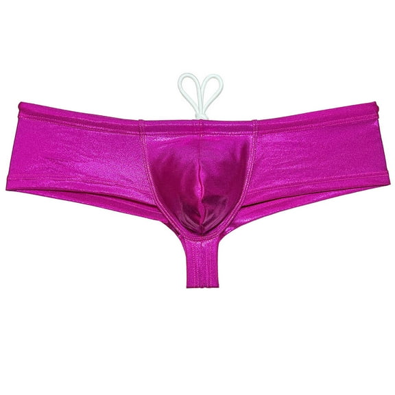 Botmois Men Pouch Drawstring Bathing Swimsuit Swimsuits Board Surf Trunks Bikini Swimming Boxer Briefs Fresh Pink L