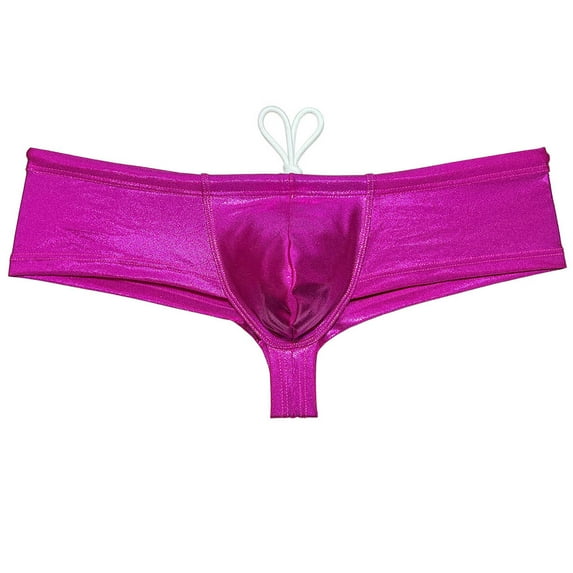 Botmois Men Pouch Drawstring Bathing Swimsuit Swimsuits Board Surf Trunks Bikini Swimming Boxer Briefs Fresh Pink L